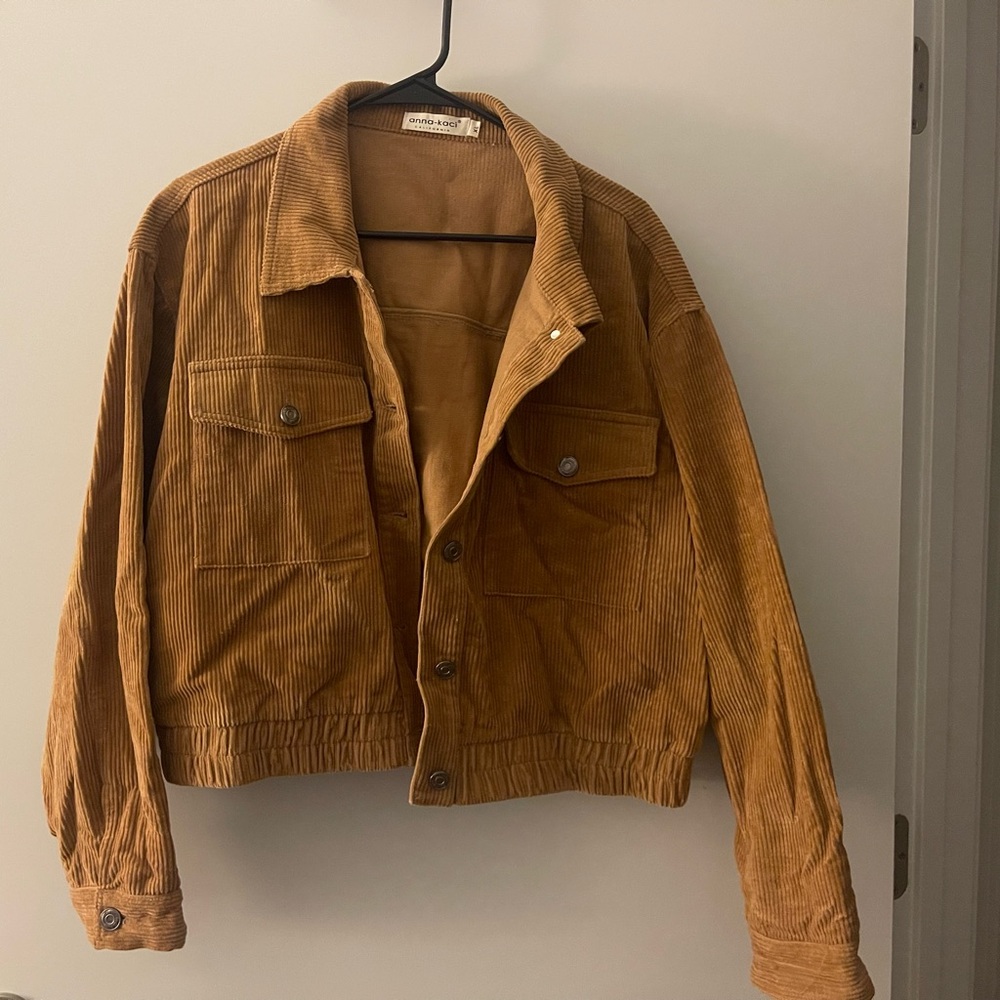 Anna-Kaci Corduroy Collared Button Down Jacket (size XL)